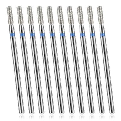 10 Pcs 3/32'' Cuticle Clean Drill Bit Cuticle Nail Drill Bit Set, Electric Nail File Machine Cuticles Bits, Diamond Nails Bits, Manicure Pedicure Polishing Kit for Nails Salon Manicure