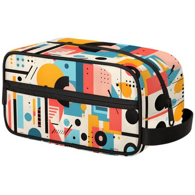 Foerrkelg Tribals Colorful Geometric Travel Toiletry Bag for Men Abstract Geometric Hanging Kit - Waterproof Shaving Bag Bathroom Bags Wash Bag for Toiletries Accessories