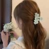 Elegant Flowers Claw Clip,Rhinestone Flower Hair Claw Clips,Flower Hair Jaw Clip,Acetate Hair Clip for Girls,Small Hair Claw Barrettes for Women (Grey) view 4