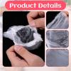 100 PCS Disposable Shower Caps Plastic Clear Shower Cap Elastic Waterproof Hair Bath Caps Thick Shower Cap for Women Hotel Hair Salon Travel (100pcs) view 3