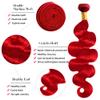 Red Bundles Human Hair Body Wave Bundles 14 14 14 Inch Unprocessed Brazilian Virgin Remy Hair Wine Red 3 Bundle Burgundy Body Wave Human Hair Extensions 50 Gram Per Bundle view 3