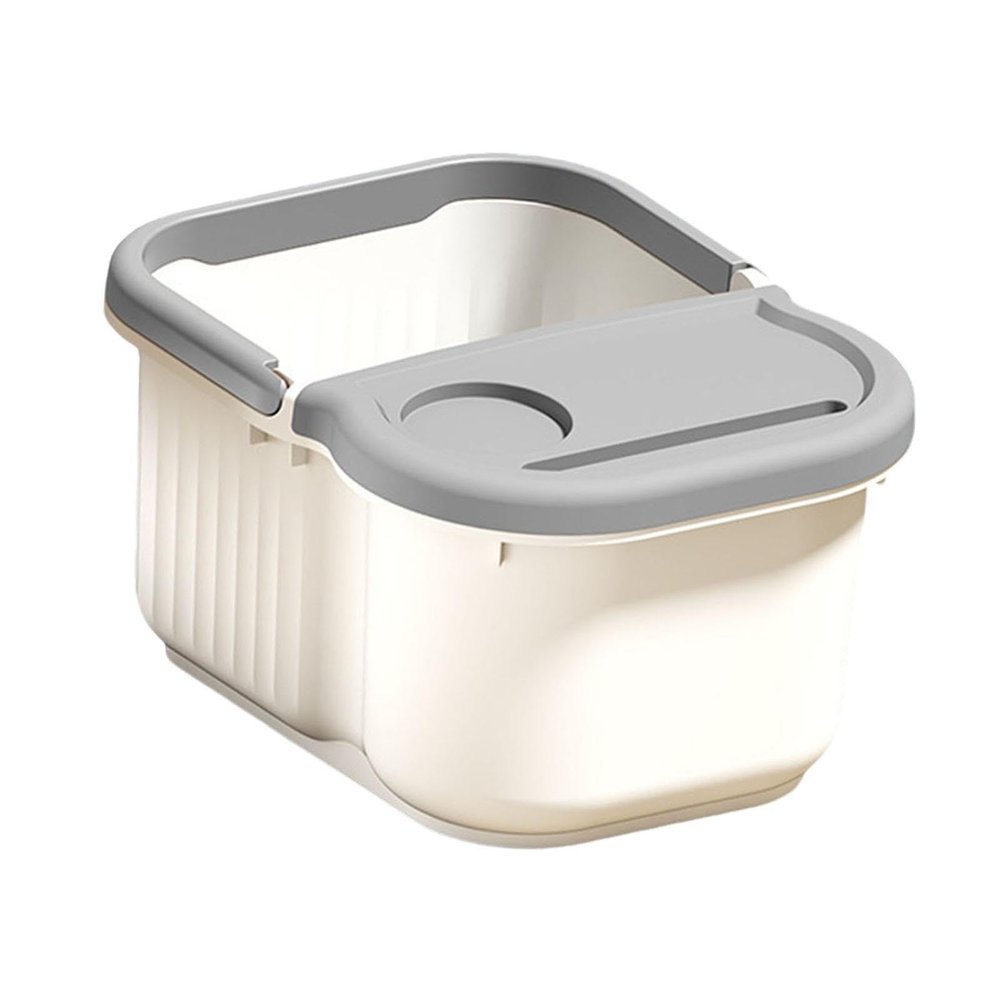 FashionCha Foot Bath Tub, Foot Soaking Basin Bucket with Massage Dots, White Gray, S