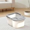 FashionCha Foot Bath Tub, Foot Soaking Basin Bucket with Massage Dots, White Gray, S view 2