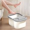 FashionCha Foot Bath Tub, Foot Soaking Basin Bucket with Massage Dots, White Gray, S view 4
