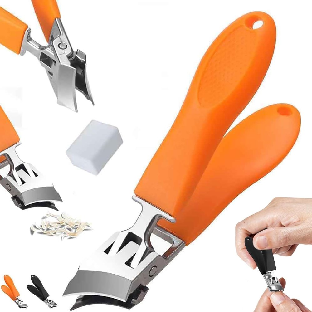 2026 New Broad Jaw Opening Anti-Bending Nail Scissors,Nails and Toenail Scissors for Ingrown, Curved Toenail. (Orange)