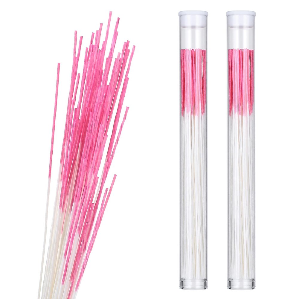 320 Pcs Ear Hole Cleaner Floss Piercing Cleaner Floss Disposable Piercing Aftercare Cleaning Line Nose Ring Cleaners Ear Hole Care Cleaning Tool for Women Men 3.86 Inch (Pink)
