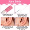 320 Pcs Ear Hole Cleaner Floss Piercing Cleaner Floss Disposable Piercing Aftercare Cleaning Line Nose Ring Cleaners Ear Hole Care Cleaning Tool for Women Men 3.86 Inch (Pink) view 3