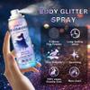 DAMUSI Silver Body Glitter Spray, Shiny Hair and Body Glitter Spray for Clothes, Holographic Glitter Hairspray Quick-Drying Long-Lasting Shimmer Highlighter Powder for Festival Concert Party Rave Prom view 2