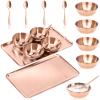 DLUGOPIS 9 Pcs Gold Facial Supplies Large Gold Skincare Tray 4 Stainless Steel Facial Mask Mixing Bowls 4 Esthetician Mixing Spoons Spa Tray Esthetician Bowls for Mask Body Care Bathroom view 1