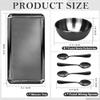 9 PCS Black Esthetician Supplies 4 Black Facial Bowls Esthetician 4 Facial Mixing Spoons Facial Mask Mixing Bowl Large Stainless Steel Skincare Tray Esthetician Spoons for Skin Care Face Mask view 2
