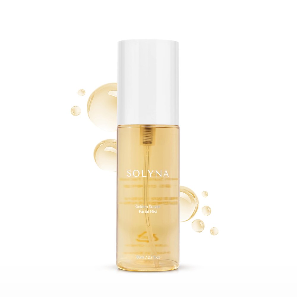 SOLYNA Golden Sunset Facial Spray 80ml  Korean After-Sun Hydrating Facial Mist with Aloe Vera, Centella Asiatica (Cica) and Chamomile | Soothes & Calms Sunlit Skin