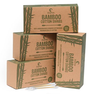 Bamboo Cotton Swabs 2000 Count | Eco-Friendly & Pure Cotton Buds | Double Tipped Sticks | 100% Plant-Based & Natural | Perfect for Makeup & Nail Applications, Arts & Crafts, Removing Dust & Dirt