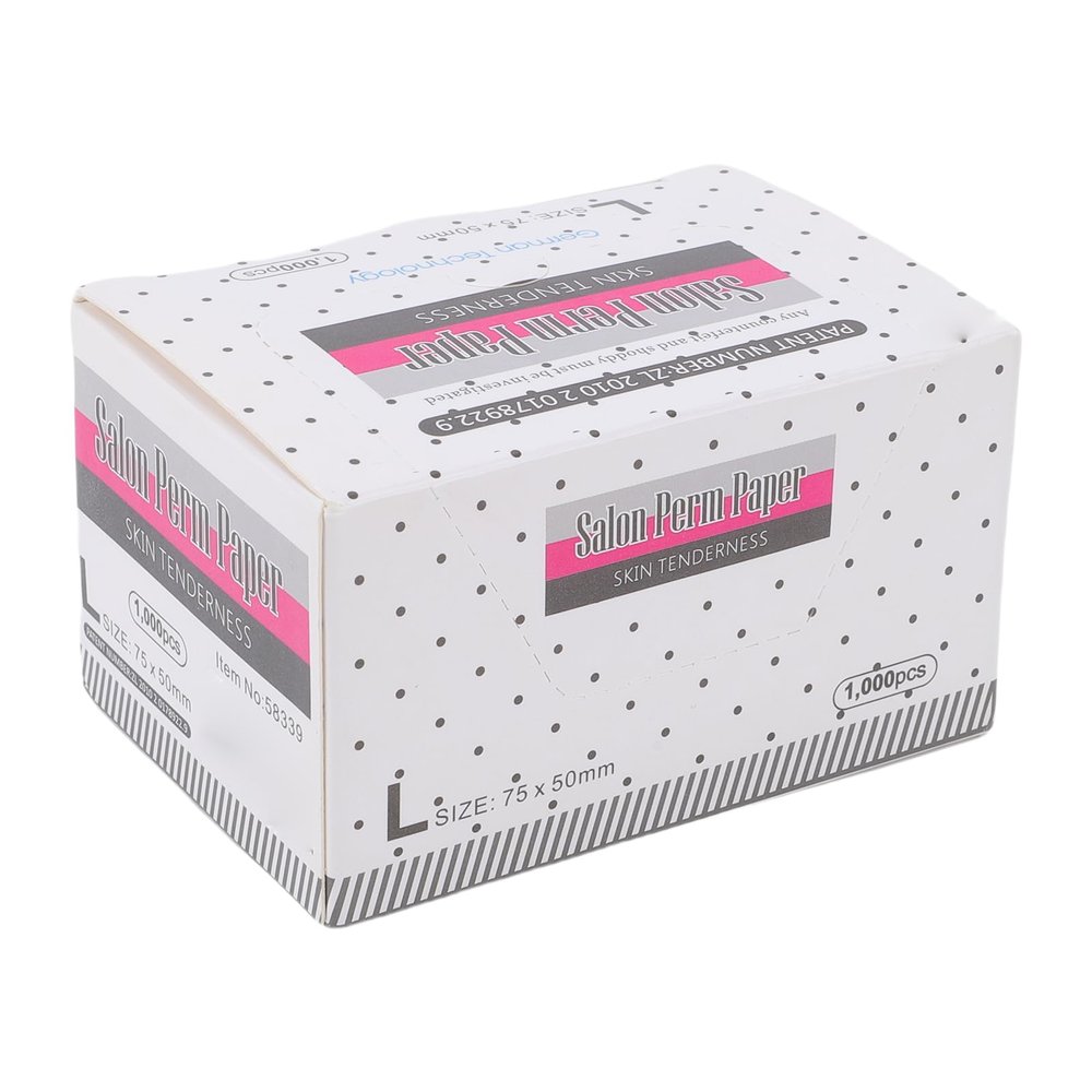 YUYTE Hair Perm Papers 1000 Sheets, Breathable Thin Mesh Perm End Papers for Hair Salon, Professional Stylist & Home Use, High Toughness Personal Grooming Tool (75 * 50mm)