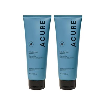 Acure Daily Workout Watermelon Shampoo - Lightweight Hydrating & Clarifying Shampoo for Women & Men w/Oily, Damaged Hair & Dry Scalp, Color Safe, Vegan, Paraben & Sulfate Free - 8 fl oz (2 Pack)