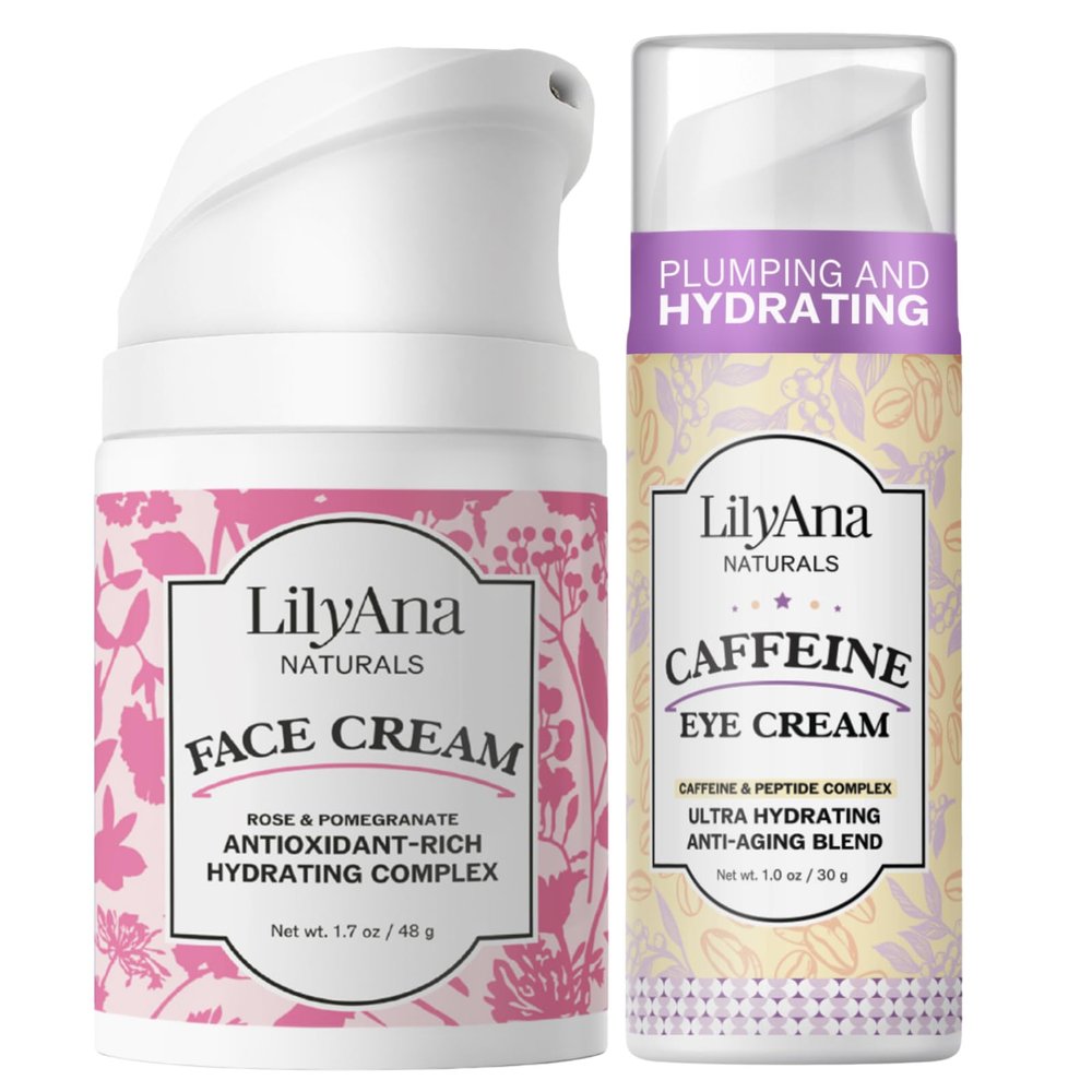 LilyAna Naturals Face Cream 1.7oz and Caffeine Eye Cream 1oz Bundle