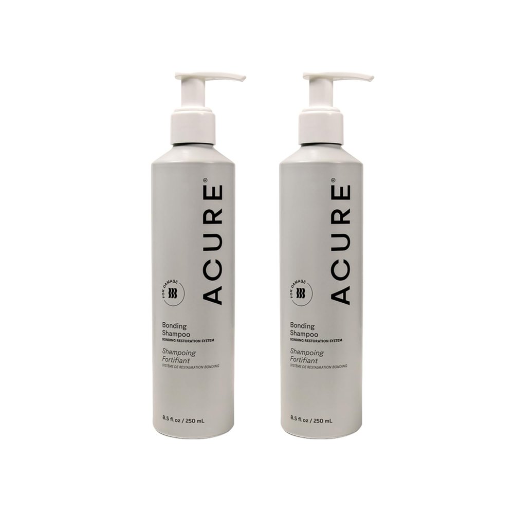 Acure Bonding Shampoo - Strengthening Shampoo for Women & Men, Moisturize & Soften Fine, Dry, Damaged, Color Treated Hair & Scalp w/Chia Seed & Avocado Oil, Paraben & Sulfate Free - 8 fl oz (2 Pack)