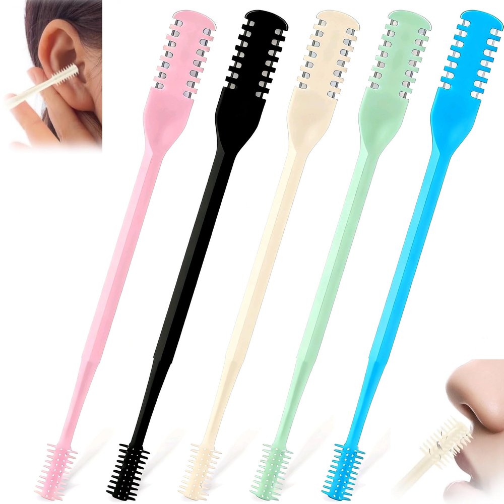 2-in-1 Nasal Hair Cutter2025 Upgraded Manual 360 Rotating Nostril Hair Removal Tool Double Sided Nose Hair BladePortable Nose Hair Trimmer for Women Men Travel Essentials (3 Set of 15 Pieces)