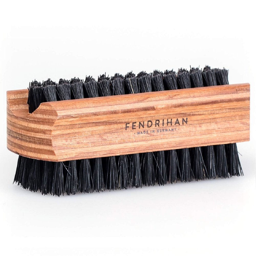 Fendrihan Dual Sided Wood Nail Brush with Black Boar Bristles 3.7" (Made in Germany)