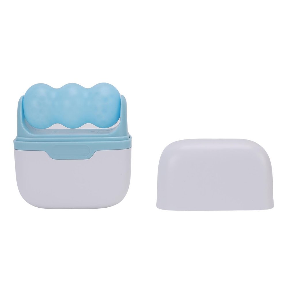 BTSEURY Ice Roller for Face, Double Ended Facial Massager with 2 Head Designs for Cooling Skincare, Portable Ice Face Roller for Travel Home Use (Blue)