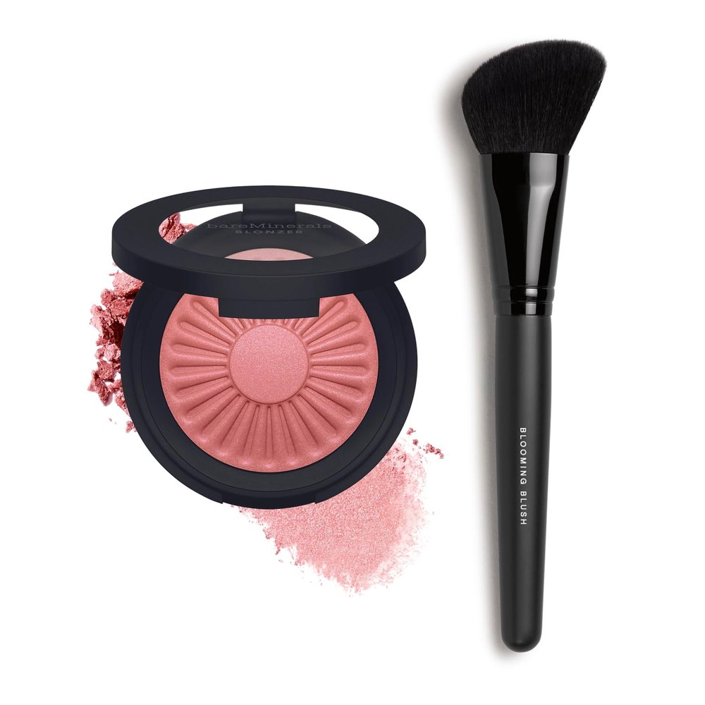 bareMinerals Gen Nude Blonzers, Blush & Bronzer Hybrid + Blooming Makeup Blush Brush Bundle