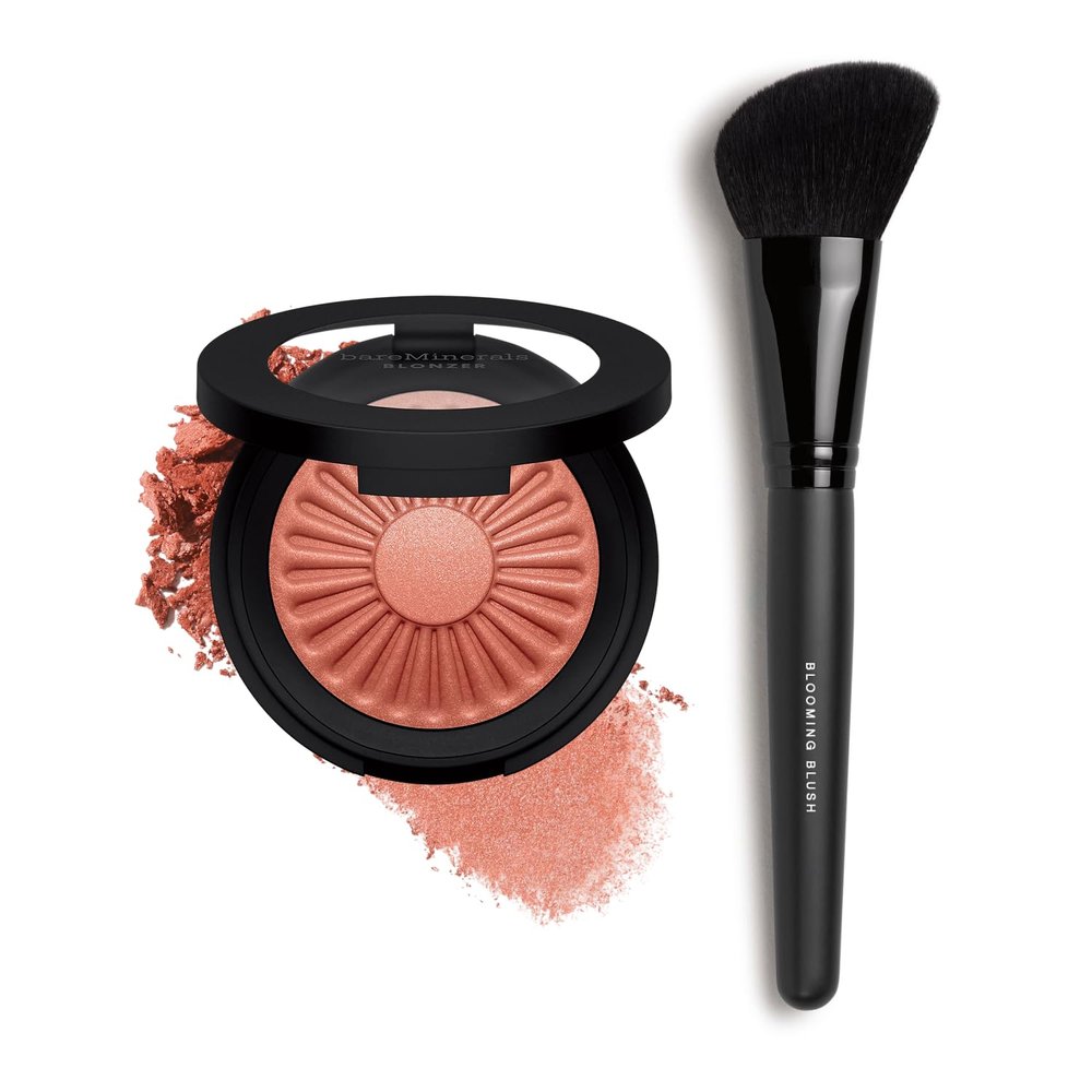 bareMinerals Gen Nude Blonzers, Blush & Bronzer Hybrid + Blooming Makeup Blush Brush Bundle
