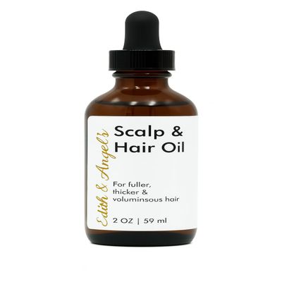 Edith & Angel's Scalp and Hair Oil for Hair Growth, Anti-Breakage Treatment, Promotes Thicker Fuller Hair, Volumizing & Strengthening, with Olive & Jojoba Oil- Soy & Coconut Free- 2 oz