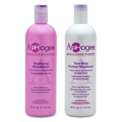 Aphogee Hair Care Double Bundle Two-Step Protein Treatment (16 fl oz) & Balancing Moisturizer (16 fl oz)