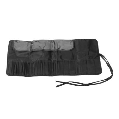 BORDSTRACT BLACK NYLON MAKEUP BRUSH CASE 26 HOLES LARGE CAPACITY TRAVEL ORGANIZER