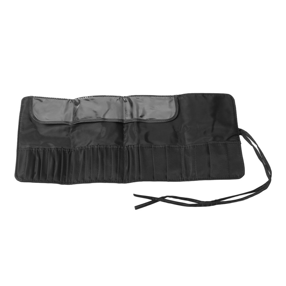 BORDSTRACT BLACK NYLON MAKEUP BRUSH CASE 26 HOLES LARGE CAPACITY TRAVEL ORGANIZER