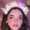 Aceorna Light Up Birthday Girl Headbands LED Pink Birthday Crown Headpiece Glitter Party Hair Accessories for Women (Pink, One Size)