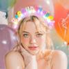 Aceorna Light Up Birthday Girl Headbands LED Pink Birthday Crown Headpiece Glitter Party Hair Accessories for Women (Pink, One Size) view 4