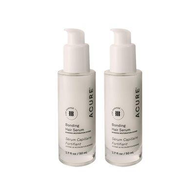 Acure Bonding Hair Serum - Leave In Hair Oil for Damaged and Frizzy Hair, Treatment for Damage, Split Ends, Use on Dry, Curly, Straight Locks for Lightweight Frizz Control & Shine - 1.7 fl oz (2 Pack)