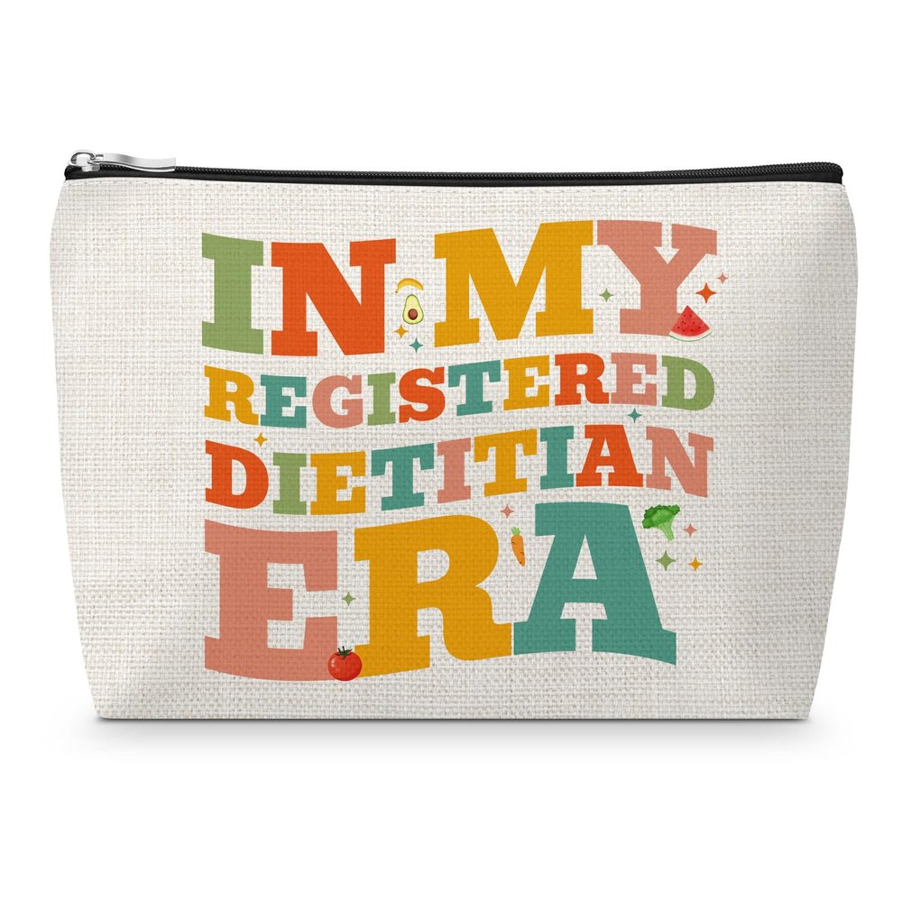 Sfodiary Nutritionist Makeup Bag for Women Registered Dietitian Gift Nutritionist Graduation Gifts for Friend Daughter Sister Cosmetic Bag Dietitian Birthday Gift for Mom Wife Zipper Travel Pouch