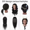 100% Real Hair Mannequin Head,TopDirect 26''Black Hairdresser Cosmetology Doll Head Styling,Manikin Heads Hairs Braiding DIY Styling with Clamp Holder and Tools Set view 2