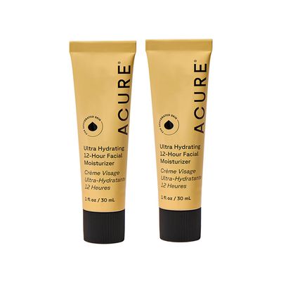 Acure Ultra Hydrating 12 Hour Facial Cream - Intense Face Moisturizer for Women & Men, Hydrating Lotion to Tone & Repair Dry Skin with Ashwagandha, Holy Basil, Antioxidants, Vegan - 1.7 fl oz (2 Pack)