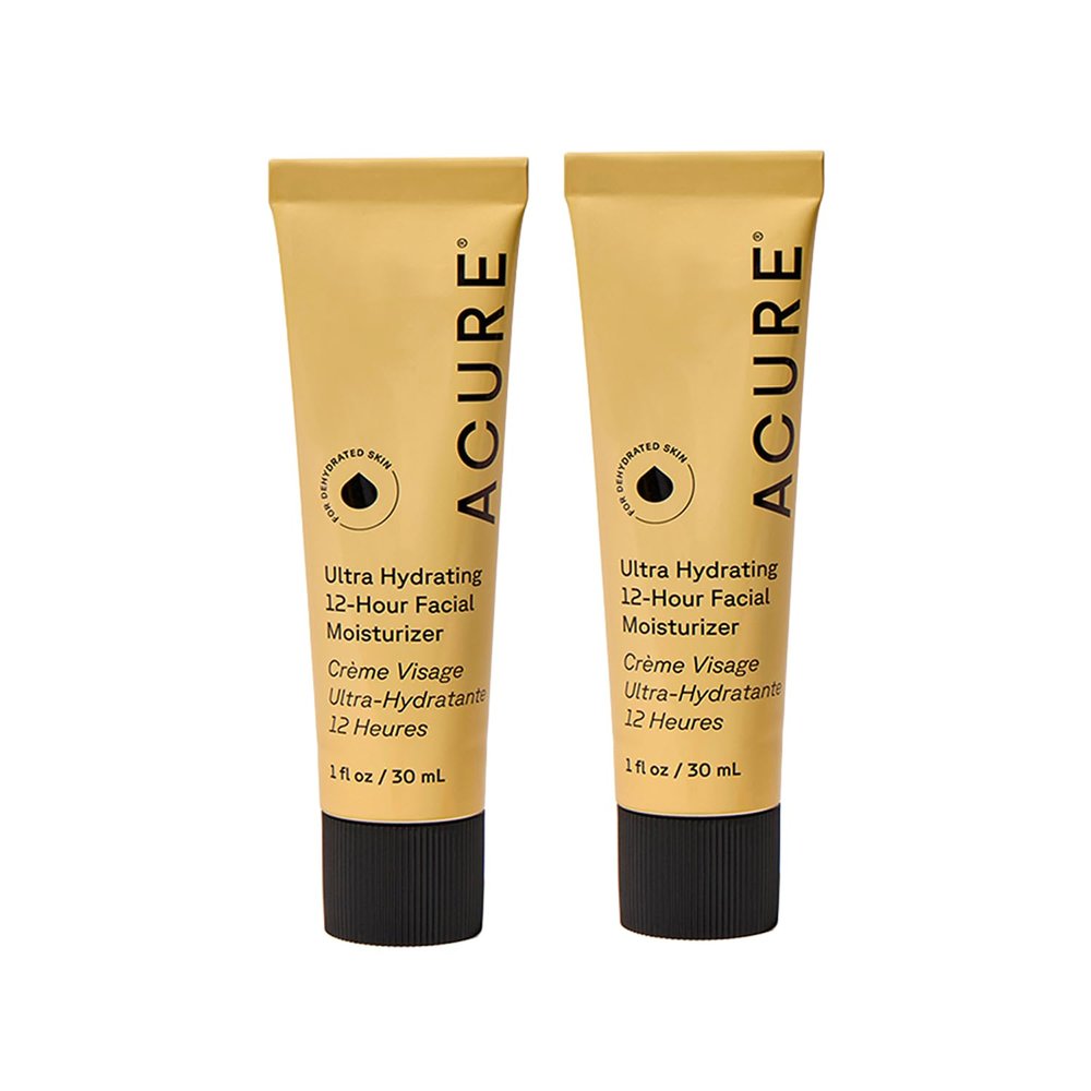 Acure Ultra Hydrating 12 Hour Facial Cream - Intense Face Moisturizer for Women & Men, Hydrating Lotion to Tone & Repair Dry Skin with Ashwagandha, Holy Basil, Antioxidants, Vegan - 1.7 fl oz (2 Pack)