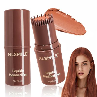 2-in-1 Hair Dye Comb for Women, Waterproof and Sweat-Proof Temporary Hair Dye Brush & Color Stick, Gray Roots Cover Touch Up Correction Stick for Unisex (Coffee)