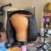 0.1mm Utra-thin HD Invisible Lace Short Bob Wig Human Hair Pre Plucked Bleached Knots 13X4 Real Swiss Lace Front Wig Side Prt 180% Density Natural Black Brazilian Wigs Baby Hair For Woman 16Inch view 3