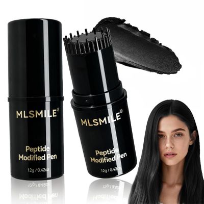 2-in-1 Hair Dye Comb for Women, Waterproof and Sweat-Proof Temporary Hair Dye Brush & Color Stick, Gray Roots Cover Touch Up Correction Stick for Unisex (Black)