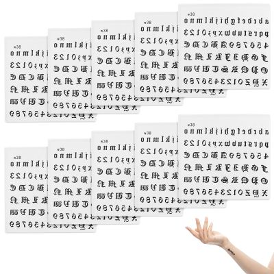 10 Pack Letter Tattoos Temporary Gothic waterproof Temporary Tattoos Small English Letters tattoo stickers for Adult Finger Neck Body