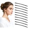 100 PCS Curved Hair Pins for Women - Black Flat Bobby Hairpins with Ball Tips, Elegant Hair Pins, Non-slip Decorative Long Short Women Girls Nickel Free Hairdressing Wedding Accessories view 1