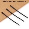 100 PCS Curved Hair Pins for Women - Black Flat Bobby Hairpins with Ball Tips, Elegant Hair Pins, Non-slip Decorative Long Short Women Girls Nickel Free Hairdressing Wedding Accessories view 4