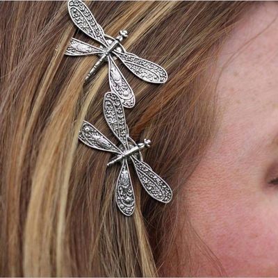Dragonfly Hair Clip,Antique Headwear Wedding Retro Styling Hair Clip,Bridal Headdress, Color Head Wear Styling Hair Accessories for Girls Women Bobby Pins Hairpins French