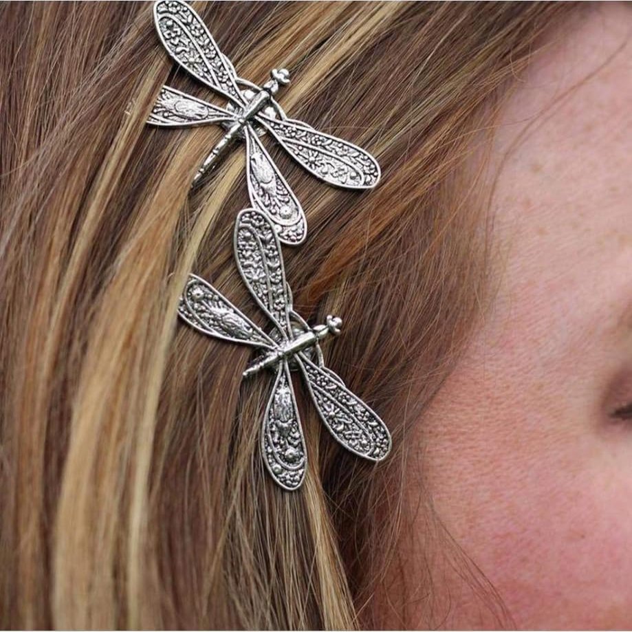 Dragonfly Hair Clip,Antique Headwear Wedding Retro Styling Hair Clip,Bridal Headdress, Color Head Wear Styling Hair Accessories for Girls Women Bobby Pins Hairpins French