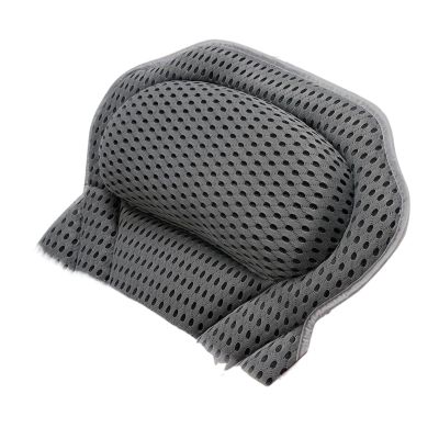 Bath Pillow Bathtub Pillow Home Hotel Bath 4D Gray White Suction Cup Spa Pillow(E)