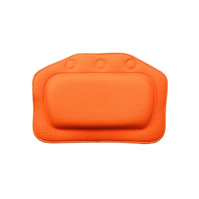 Bath Pillow SPA Soft Bath Pillow Comfortable Neck Bathtub Cushion Bathroom Headrest Suction Cup Spa Pillow(A orange)