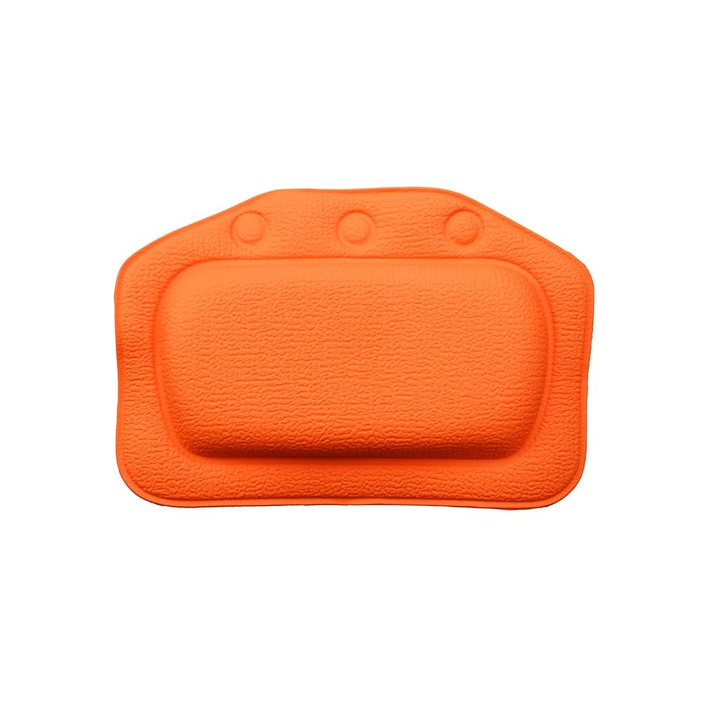 Bath Pillow SPA Soft Bath Pillow Comfortable Neck Bathtub Cushion Bathroom Headrest Suction Cup Spa Pillow(A orange)