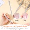 4 Pcs Diamond Nail File, 8 Inch Diamond Nail Files for Women Natural Nails Toenails (Silver) view 3