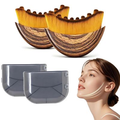 2pc Lymphatic Contour face Brush and Body Brushes,face Brush for Lymphatic Drainage,Contour Faces Brush for Lymphatic Drainage Ergonomically Designed to Fit The Skin Precisely and Relieve Fatigue