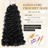 Curly Crochet Human Hair Knotless Pre Separated Human Crochet Hair Extensions for Braids Locs Gogo Curl Human Hair Natural Black Color 60g 50 Strands view 2